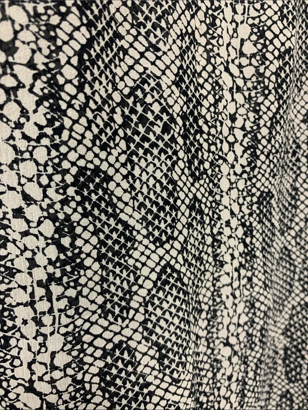 Theory Beige and Black Snake-Print Skirt